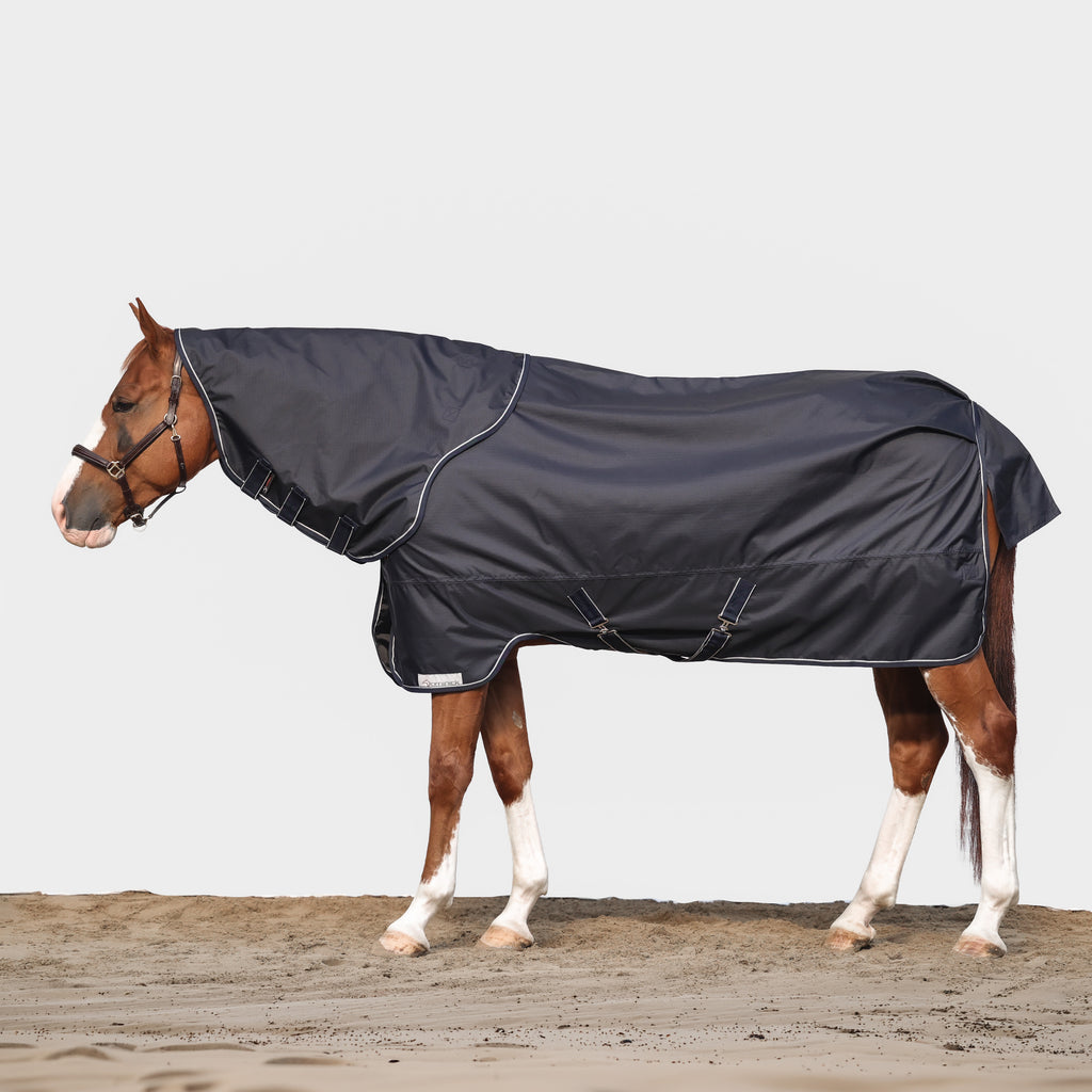Dominick Silky Soft Outdoor Deken 100 g Navy + gratis halsdeel
